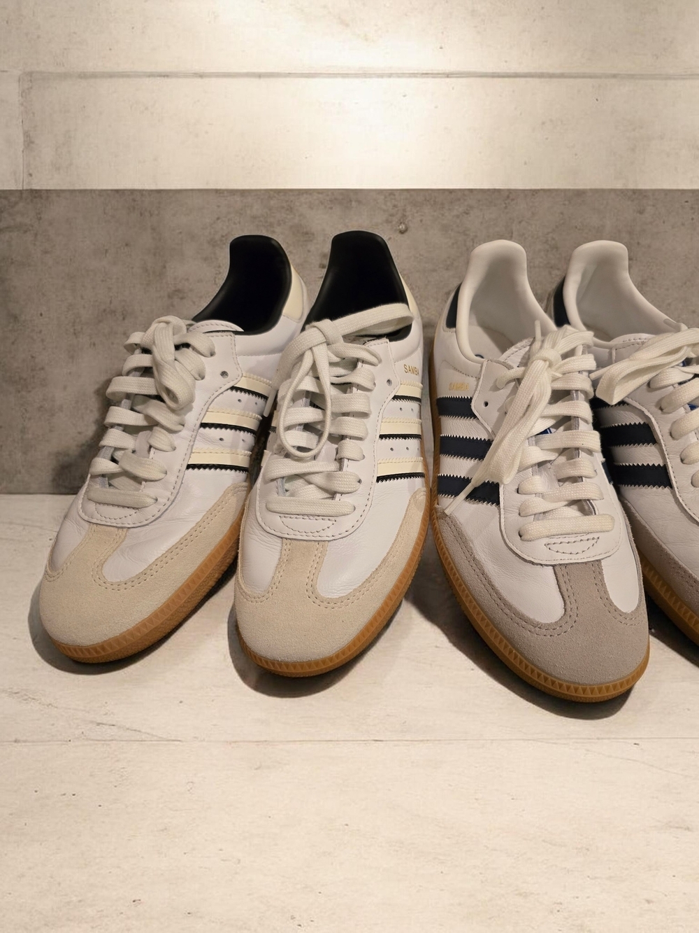 Adidas Samba  White Sneakers with Black Stripes and Gum Sole